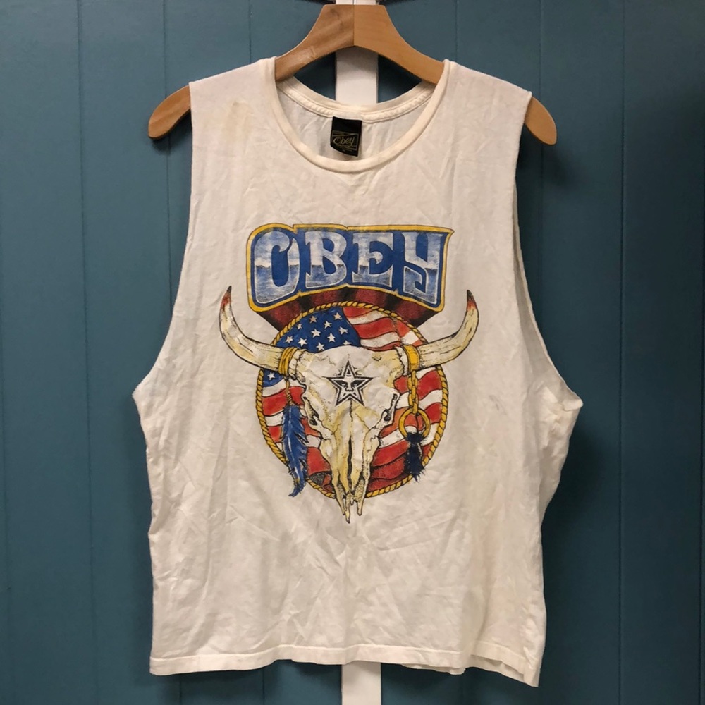 Obey Posse muscle tank cutoff women’s size M